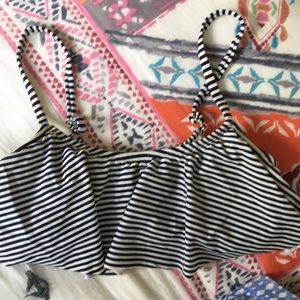 Target Black and White striped bathing suit top.